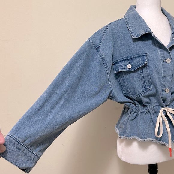 By 26 Ashley Vintage Charm NEW Denim Paperbag Drawstring Waist Jacket Top XL - Picture 15 of 16